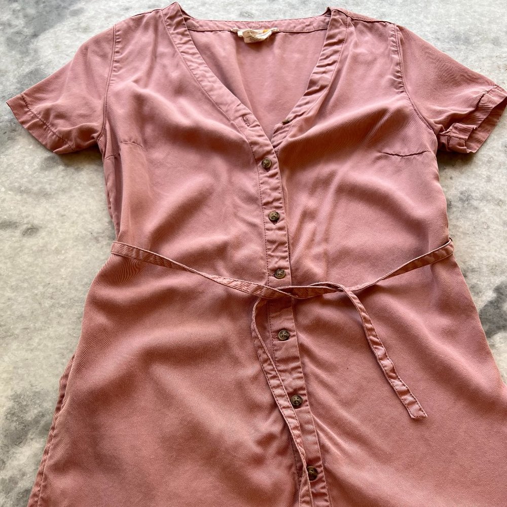 C&C California Dusty Rose Button-Front Mini Dress